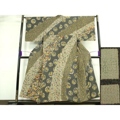 正絹 紅型染 薄藍色×藍色 付け下げ 仕付け糸付き 未使用 正絹 紅型染 薄藍色×藍色 付け下げ 仕付け糸付き