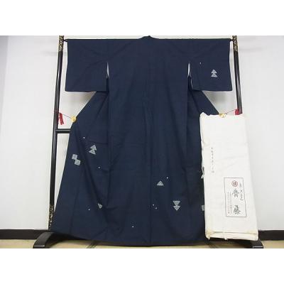 平和屋着物▽綿薩摩　単衣　160亀甲　七宝文　木綿　逸品　AABG0975jh 綿薩摩 リサイクルのおすすめ人気商品一覧 通販 - Yahoo!ショッピング