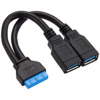 変換名人 M/B上のUSB3.0ピンヘッダ端子 → USB3.0(A・メス×2)変換ケーブル MB-USB3/CA | ヘルクレス ヤフーショップ