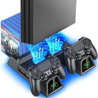 PS4スタンド PS4 PRO 縦置き 本体冷却 2台PS4コントローラー充電 OIVO PS4冷却ファン ソフト収納 PS4/PS4 Pro/ | ヘルクレス ヤフーショップ