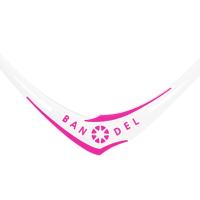 [BANDEL] バンデル クロスネックレス(ホワイト×ピンク) ひも長さ45cm、ひも太さ2.0mm 2017年モデル | HiKaRiストア