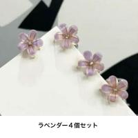 ヘアクリップ 4個セットクリスタルフラワーミニメタルクリップ クリア