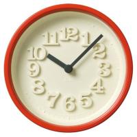 壁掛け時計 小さな時計 レッド 時計 レムノス 掛け時計 掛け置き兼用 スタンド付き RIKI WR07-15 RE Lemnos | PLAN B