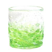 ロックグラス 琉球 ガラス グラス ほたる石 蛍入り (ホタル珊瑚グラス) 緑 | ひぐらし工房