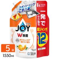 P&amp;G ジョイ W除菌 食器用洗剤 贅沢シトラスオレンジの香り  詰め替え 超ジャンボ 1550mL×5袋 4987176290007 | ひかりTVショッピングYahoo!店