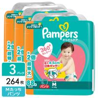 P&amp;G パンパース おむつ パンツ さらさらケア メガジャンボ Mたっち (6-12kg) 264枚(88枚×3パック) 4987176334701 | ひかりTVショッピングYahoo!店