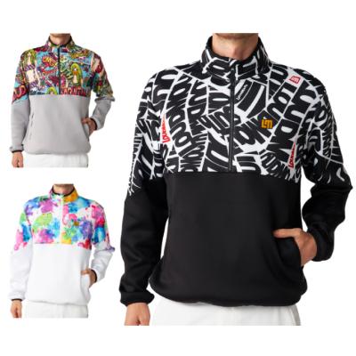 美品　LOUDMOUTH メンズゴルフウィンドジャケット裏起毛　Lサイズ LOUDMOUTH 【美品】ラウドマウス ジャケット グレー×黒 シャガ