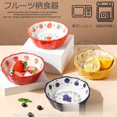 有田焼　いちごのお皿　オーバルプレート　カレー皿　徳七窯　一珍　2枚 有田焼 いちごのお皿 オーバルプレート カレー皿 徳七窯 一珍 2枚