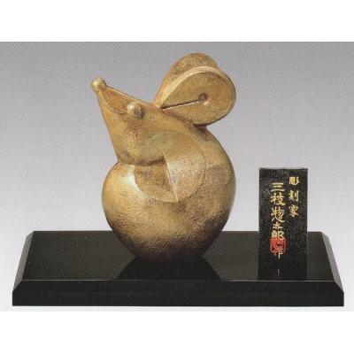高岡銅器ダイコン鼠の彩色置物 高岡銅器ダイコン鼠の彩色置物