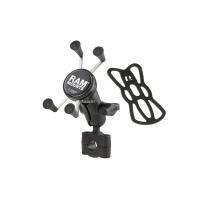 【メーカー在庫あり】 RAM-B-408-75-1AUN7U ラムマウント RAM Mounts Xグリップ＆バーマウントベース スマートフォン用 ショートアーム テザー付 黒 HD | ヒロチー商事 2号店