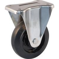 【メーカー在庫あり】 SUS-NRK-100 プレート式 固定 ステンレスキャスター ゴム 車輪径100mm Jタイプ SUS-K型 取付寸法80×45 HD店 | ヒロチー商事 2号店