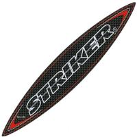 0SK051 ストライカー STRIKER ステッカー 144mm×26mm 赤白/カーボン SP店 | ヒロチー商事3号店
