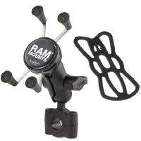 【メーカー在庫あり】 RAM-B-408-75-1AUN7U ラムマウント RAM Mounts Xグリップ＆バーマウントベース スマートフォン用 ショートアーム テザー付 黒 SP店 | ヒロチー商事3号店