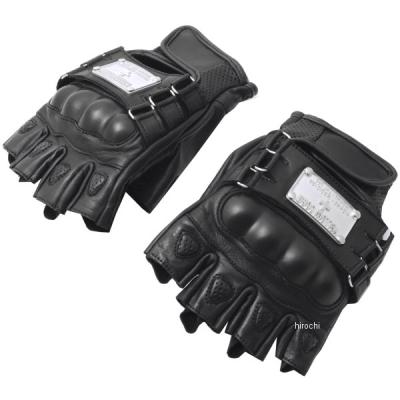 YG247S ブラック LLサイズ ハーフフィンガーレザーグローブ YG-247S Leather Half Finger GLOVE 【BLACK】 - YELLOW CORN