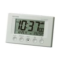 【ゆうパケットで送料無料】RHYTHM リズム時計 電波時計 目覚まし時計 電子音アラーム 温度 湿度 カレンダー フィットウェーブスマート 8RZ166SR03 | hit-market