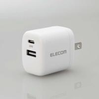 エレコム AC充電器/USB充電器/USB Power Delivery準拠/30W/USB-C1ポート/USB-A1ポート/スイングプラグ/ホワイト MPA-ACCP30WH | ヒットライン