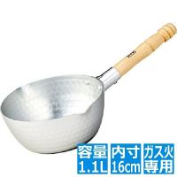 北陸アルミニウム SSアルミ打出雪平鍋(上物)16cm 目盛付 ※ ガス火専用 037002002 | ヒットライン