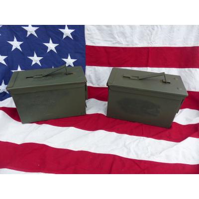 米軍払い下げ　弾薬ボックス　2個 USAMMOBOX M2A1 MSIZE/アーモボックスMサイズ/弾薬箱/中古品/米