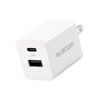 【ELECOM(エレコム)】USB Type-C 充電器 PD 対応 最大出力20W タイプC ×1 USB A ×1 【 iPhone Android 各種 他 】 スイングプラグ ホワイト [▲][EL] | スマホグッズのホビナビ