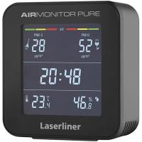 LASERLINER PM2.5モニター エアーモニターピュア 082431J 二酸化炭素濃度 ブラック 時計 温湿度計 [▲][AS] | スマホグッズのホビナビ