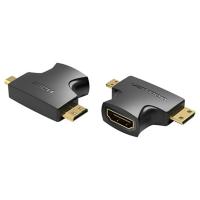 【10個セット】 VENTION 2 in 1 Mini HDMI and Micro HDMI Male to HDMI Female アダプター AG-2281X10 [▲][AS] | スマホグッズのホビナビ