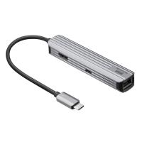 【サンワサプライ】USB Type-Cマルチ変換アダプタ（HDMI＋LAN付） アルミ素材 USB-3TCHLP7S [▲][SW] | スマホグッズのホビナビ