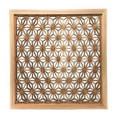 84 麻の葉組子アクリル板入り3枚一組 木製額縁