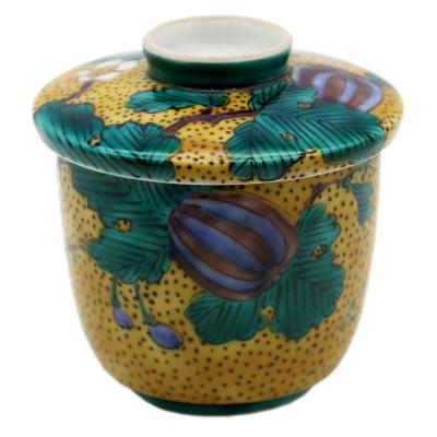 【九谷焼】鶴峰窯　金彩　蓋付き　茶碗蒸し器　汁物椀　煮物椀　昭和レトロ 茶碗蒸し 器（九谷焼／キッチン、日用品、文具）の商品一覧 通販