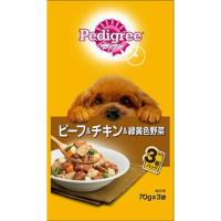 【あわせ買い1999円以上で送料お得】ペディグリー 成犬用 ビーフ&amp;チキン&amp;緑黄色野菜 70G×3袋 | ホームライフ ヤフー店