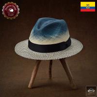 パナマ帽 ストローハット 中折れハット S M L XL ブルー メンズハット 紳士帽 Homero Ortega マレーア 