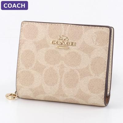 COACH レディース二つ折り財布（色：ベージュ系）｜財布｜ファッション
