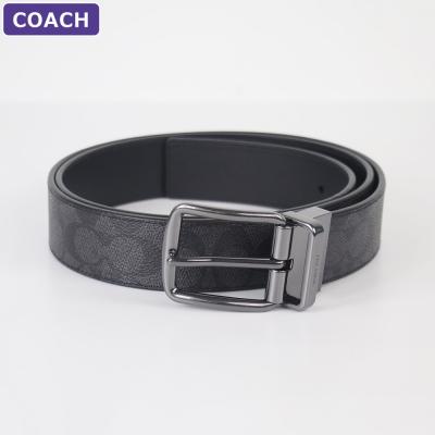 COACH メンズ ベルト グレー コーチ アウトレット（メンズベルト）（色：グレー系