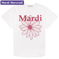 マルディメクルディ Mardi Mercredi Tシャツ TSHIRT FLOWERMARDI WHITE VIOLET 半袖 レディース 韓国 ファッション アパレル | HOMMAGE