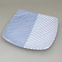 和食器 角皿 16.5×16.5cm 白山陶器 重ね縞 反角中皿 | プロヴァンスの風 Yahoo!店