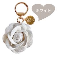 カメリア レディース バッグチャーム 花 リボン 布 革 キーホルダー