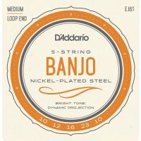 D'Addario NICKEL-PLATED STEEL EJ61 5-String Banjo, Nickel Plated, Medium, 10-23 ダダリオ (バンジョー弦) (ネコポス) | クロサワ楽器 ヤフー店