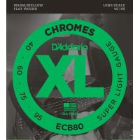 D'Addario XL CHROMES (FLAT WOUND) ECB80 Long ダダリオ (ベース弦) (ネコポス) | クロサワ楽器 ヤフー店