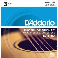 D'Addario PHOSPHOR BRONZE EJ16-3D Light ダダリオ (アコースティックギター弦) (3セットパック) | クロサワ楽器 ヤフー店