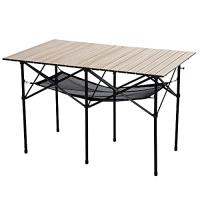 アイリスオーヤマ アウトドアテーブル ロールテーブル ウッドグレイン 幅70 折り | ほんわか