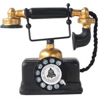 電話機 黒電話 インテリア 置物 装飾用 模型 おもちゃ レトロ アンティーク 雑貨( 黒) | スピード発送 ホリック