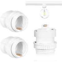 ダクトレール用ソケット E26口金 ライティングレール to E26電球 変換ソケット工事不要 取付簡単 電球ソケット(白い,  3) | スピード発送 ホリック