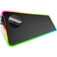 マウスパッド 大型 ゲーミング RGB ハード LED 発光 超滑らか 15モード 12色の発光色 カラフル回転(80x30cm)