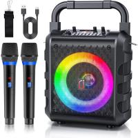 【Yahoo!ランキング1位入賞】スピーカーセット カラオケセット 家庭用 拡声器 ２本 5.1 (ブラック,  28x18x38CM)