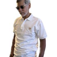 ポロシャツ メンズ プレミアム ドラゴン刺繍 半袖 ゴルフウェア ビジネスカジュアルにも コットン100%( バニラホワイト,  L) | スピード発送 ホリック