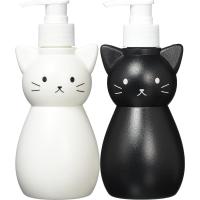 ネコのディスペンサー Sサイズ ホワイト + ブラック 猫 ボトル x 2個セット( 白 黒) | スピード発送 ホリック
