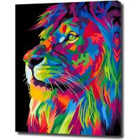 アートパネル ライオン 動物 W30cm H40cm アートフレーム 絵画 キャンバス 額付き ウォールアート 装飾( pop041D) | スピード発送 ホリック