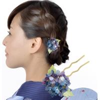 母の日 髪飾り 浴衣 紫陽花 和装 かんざし 和装小物 かんざしタイプ ヘアピン( パープル,  フリー) | スピード発送 ホリック