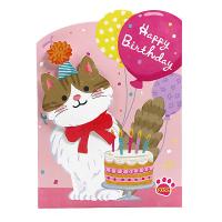 バースデーカード メロディカード 動くねこ EAO-829-773 ホールマーク 立体カード オルゴール Birthday Card グリーティングカード お誕生お祝い | 堀萬昭堂 ヤフー店