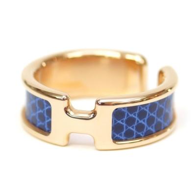 HERMES エルメス イヤーカフ オランプGM ピンクゴールド×ブルー メタル 