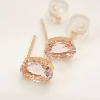 K18 PG ピンクゴールド モルガナイト ピアス ジュエリー : 宝石・時計 